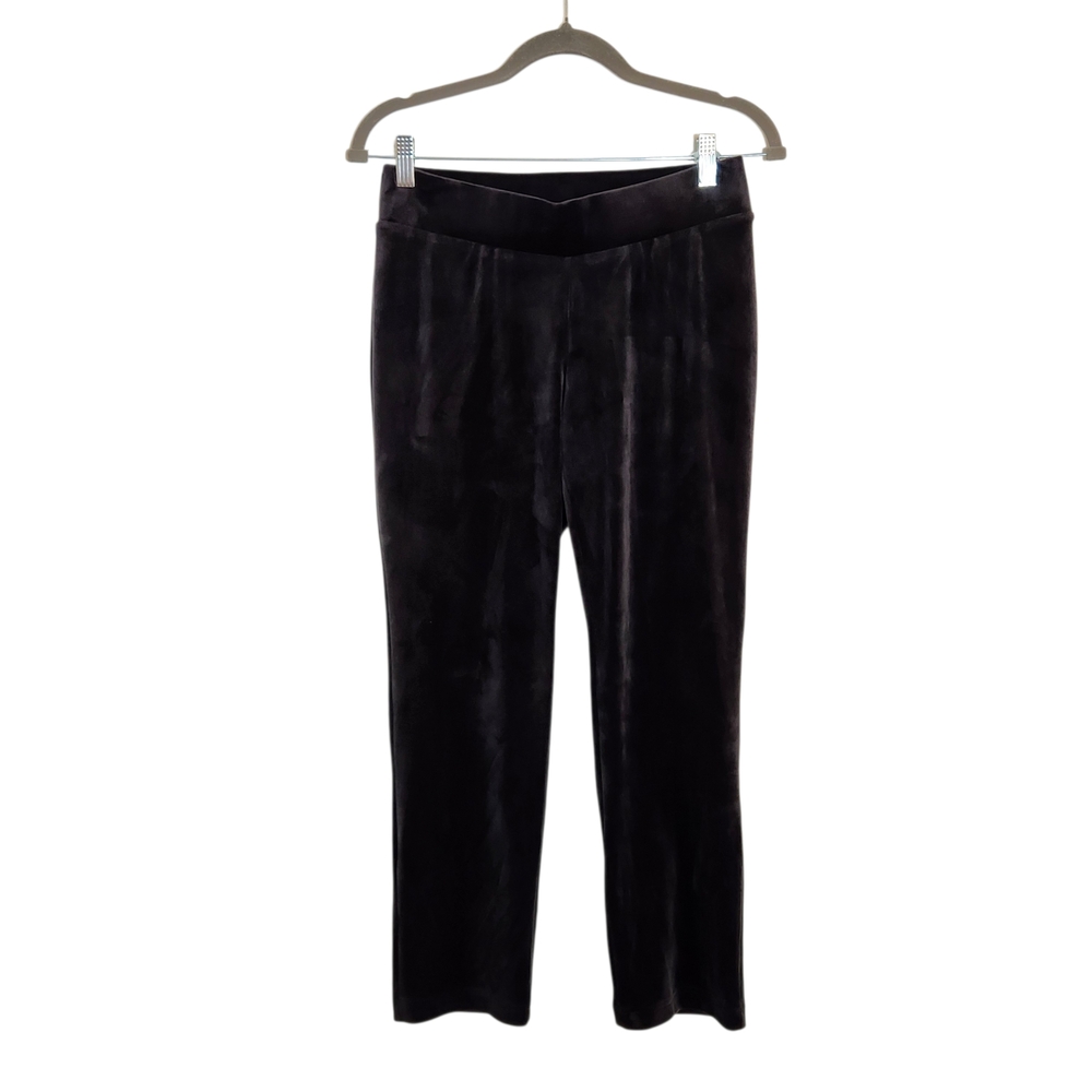 J. Jill Slim Leg Black Velvet Pull-On Ankle Pants Size XS Petite